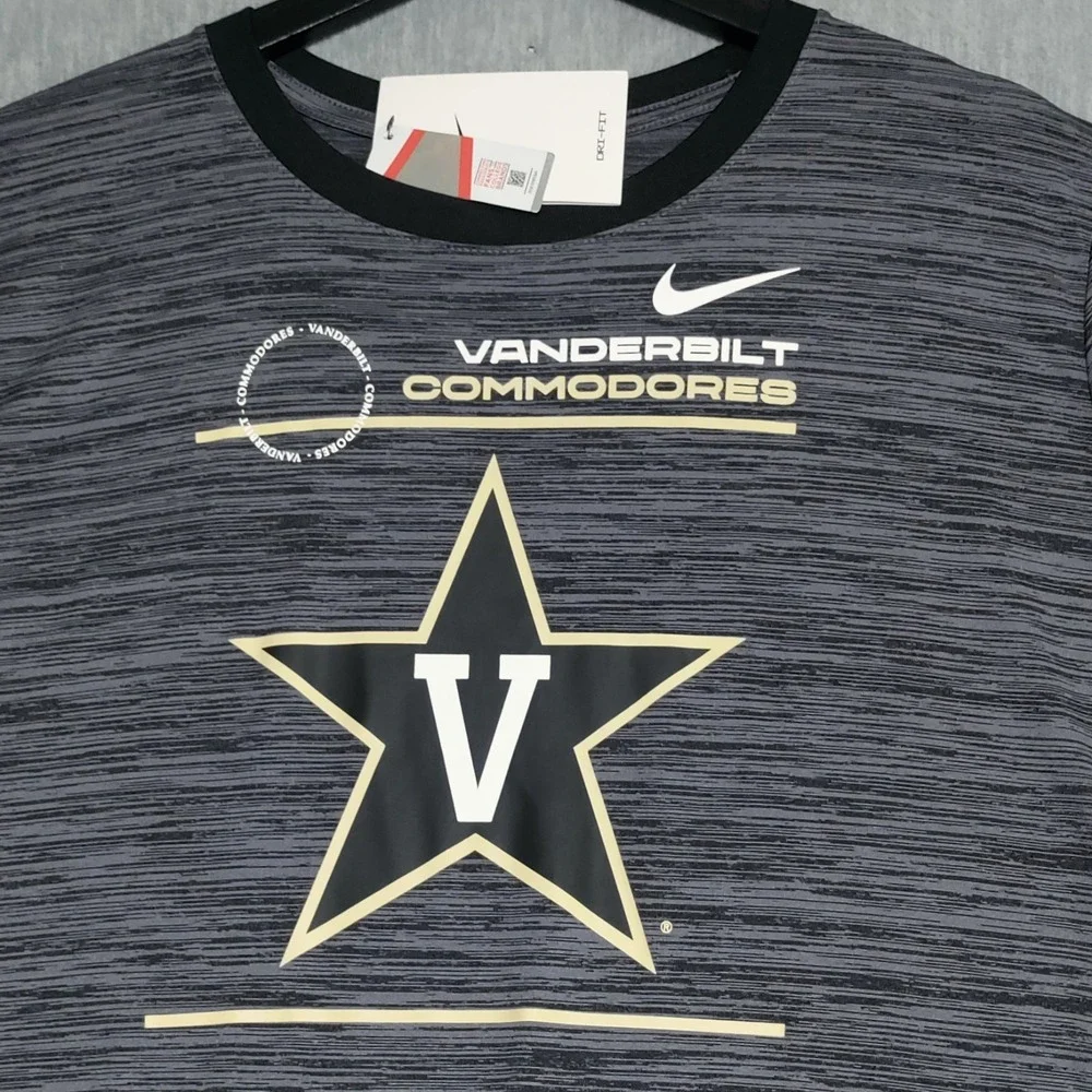 Vanderbilt Commodores Nike Tee Dri-Fit Shirt Womens XXL Gray Logo NEW